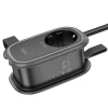 HOCO multifunkcionális elosztó 1 aljzat + 2 x USB A + Type C EU szabványok 4000W 3,1A NS6 1,1 m fekete thumbnail