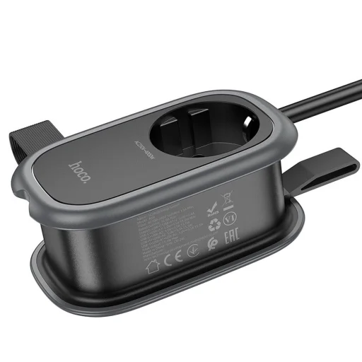 HOCO multifunkcionális elosztó 1 aljzat + 2 x USB A + Type C EU szabványok 4000W 3,1A NS6 1,1 m fekete - 9