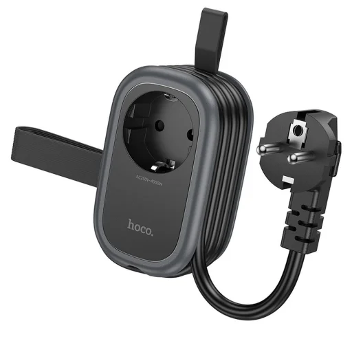 HOCO multifunkcionális elosztó 1 aljzat + 2 x USB A + Type C EU szabványok 4000W 3,1A NS6 1,1 m fekete - 1