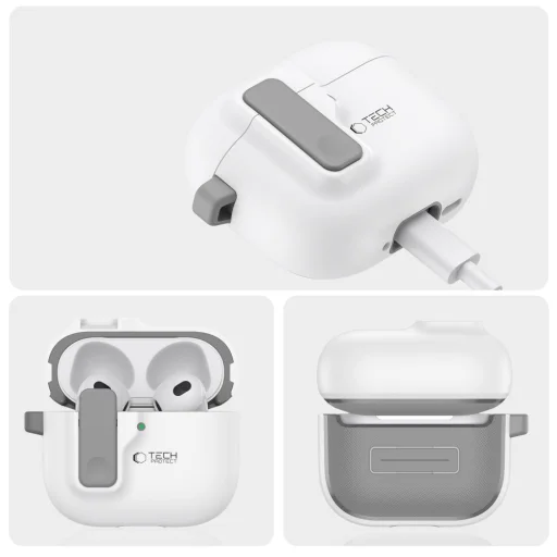 TECH-PROTECT SLIM HOOK APPLE AIRPODS 4 fehér tok - 2
