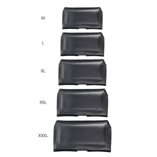 ROYAL univerzális fekvő bőrtok övre méret 3XL Umidigi Bison 2 Pro / GT2 Pro 5G / X10 Pro / 202 DOOGEE S98 / S96 Pro / S88 Pro / S58 Pro 6 / S40 Pro HAMMER Blade 5G / Iron 3 / Blade 3 CAT S53 fekete tok - 9