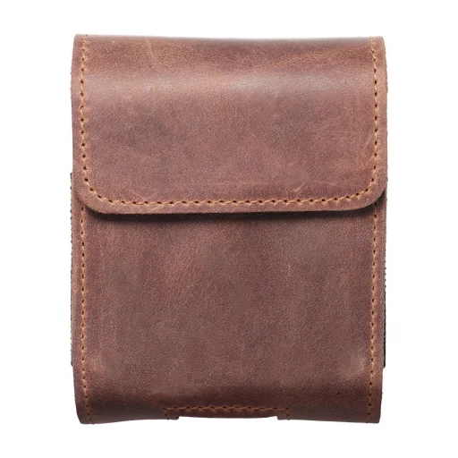 ROYAL Crazy Horse univerzális, vízszintes bőrtok, övre rögzíthető, méret V, SAMSUNG FLIP 1 / 2 / 3 / 4 / HUAWEI P50 Pocket / MOTOROLA RAZR 5G, barna tok - 2