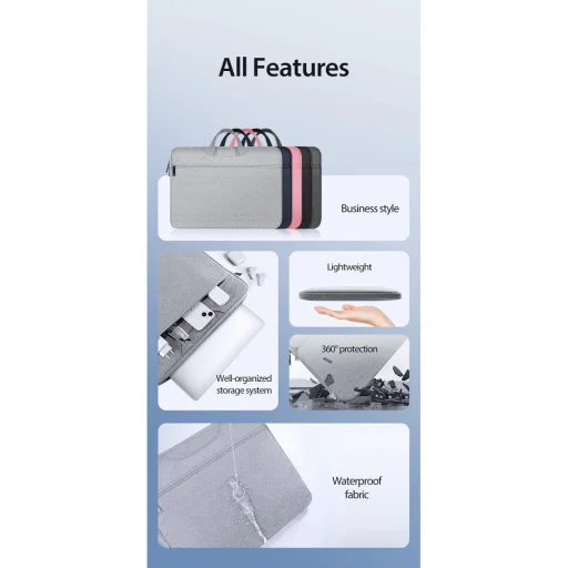 DUX DUCIS bag LBTC laptophoz 15.5-16" Vízszintes kézitáska világosszürke - 8