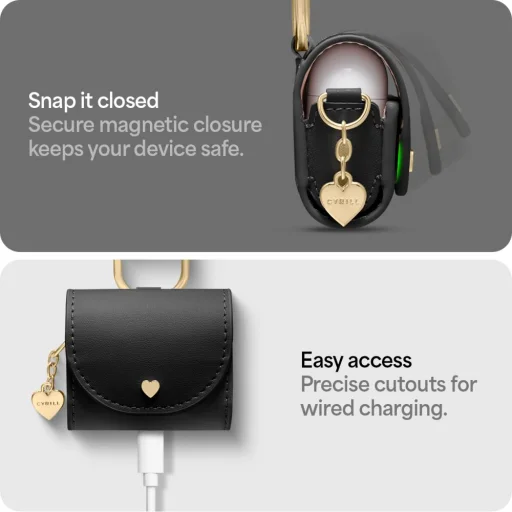 Spigen Cyrill Mini Táska Apple Airpods 4 Fekete - 10