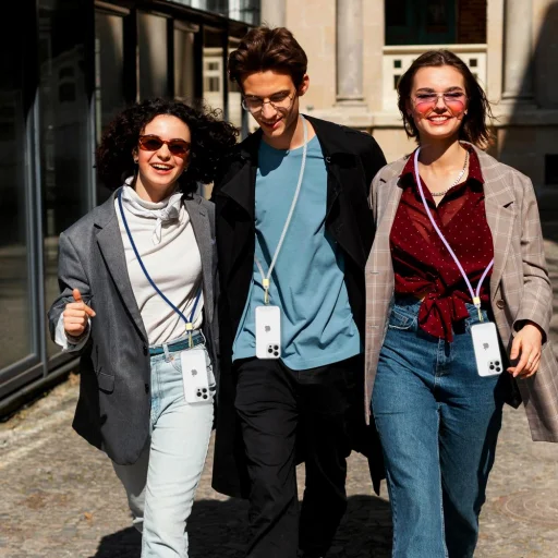 Tech-protect C2s Rope Crossbody Strap Sötétkék/arany - 3