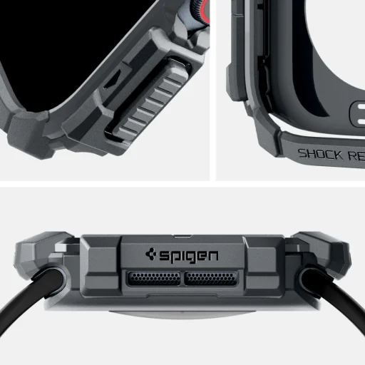  Apple Watch 10/11 (46 mm) Sötétszürke SPIGEN Rugged Armor tok - 9