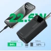 Choetech PD22.5W Kettős USB-A+Type-C Hordozható töltő 40000mAh Fekete thumbnail