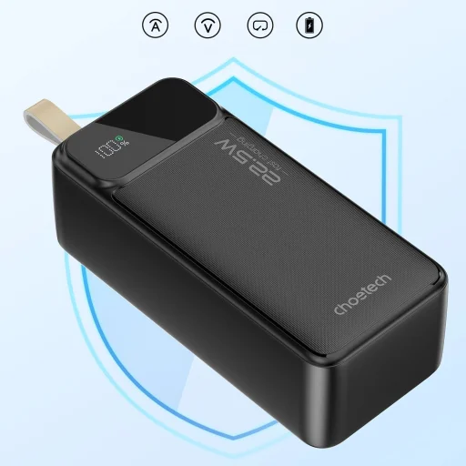 Choetech PD22.5W Kettős USB-A+Type-C Hordozható töltő 40000mAh Fekete - 5