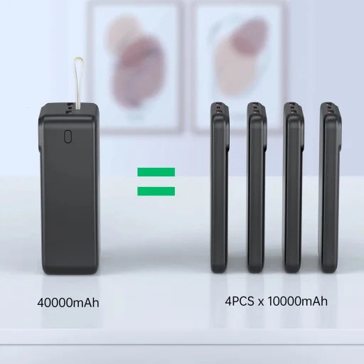 Choetech PD22.5W Kettős USB-A+Type-C Hordozható töltő 40000mAh Fekete - 10