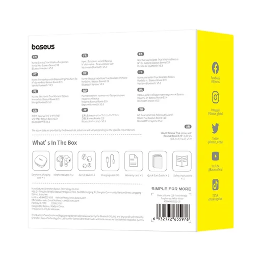 Baseus Bowie E19 TWS Vezeték Nélküli Fülhallgató - Fehér - 9