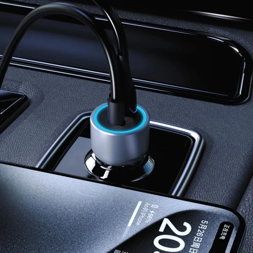 Dudao R4T 30W autós töltő USB-A / USB-C - szürke - 6