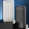 Dudao nagy kapacitású powerbank 3 beépített kábellel 20000mAh USB Type C + micro USB + Lightning fekete (Dudao K6Pro+) thumbnail