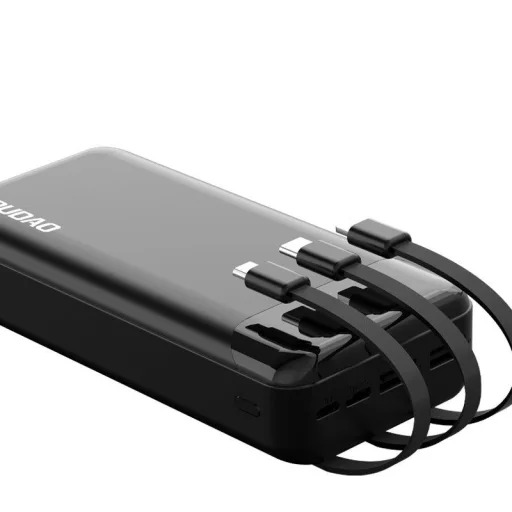 Dudao nagy kapacitású powerbank 3 beépített kábellel 20000mAh USB Type C + micro USB + Lightning fekete (Dudao K6Pro+) - 4