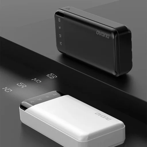 Dudao nagy kapacitású powerbank 3 beépített kábellel 20000mAh USB Type C + micro USB + Lightning fekete (Dudao K6Pro+) - 7