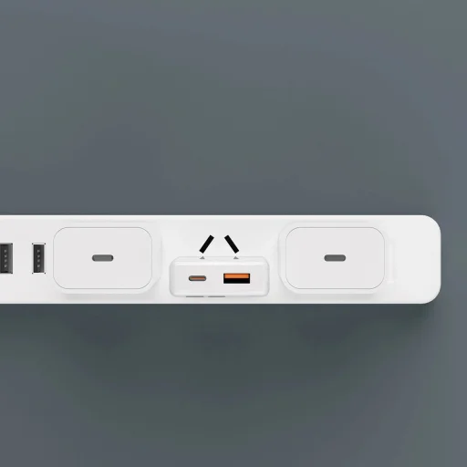 Dudao A30EUL 30W GaN hálózati töltő USB-A / USB-C + USB-C - Lightning kábel - fehér - 7