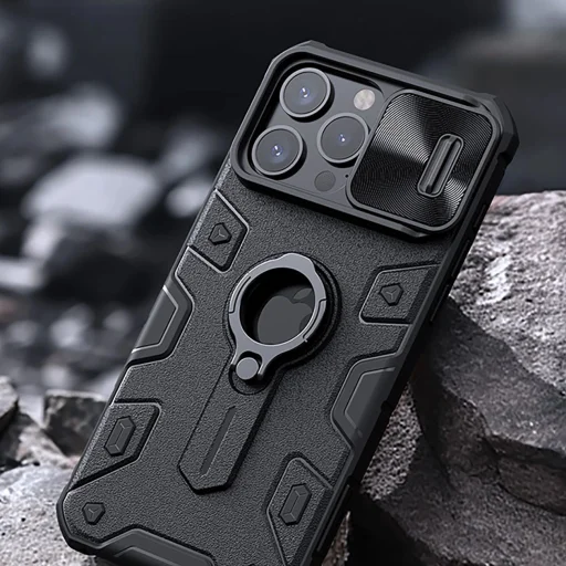 Nillkin CamShield Armor tok iPhone 15 Pro Max - Fekete - 12