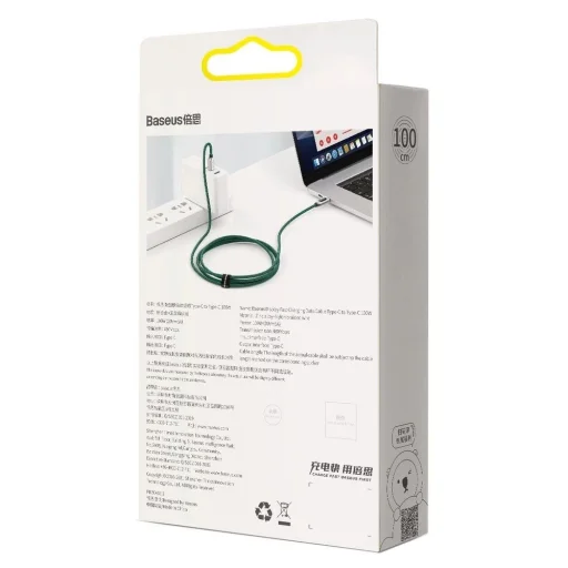 Baseus CATSK-B06 USB-C - USB-C PD kábel 100W 5A 480Mb/s 1m - zöld - 6