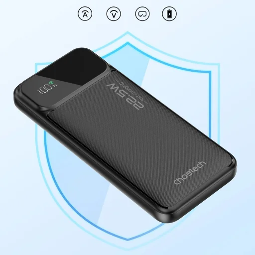 Powerbank Choetech B728 10000mAh 22.5W PD USB-A / USB-C - fekete - 5