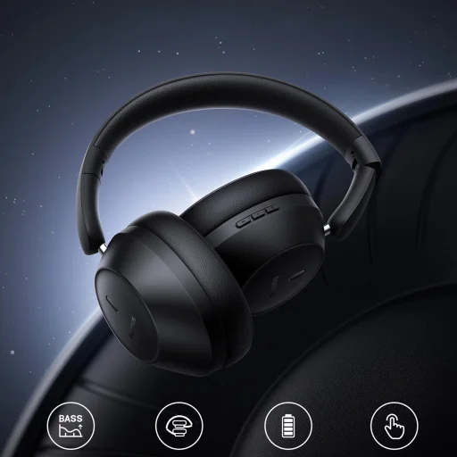 Baseus Bass 30 Max Vezeték nélküli On-Ear Bluetooth 5.3 Fejhallgató - Fekete - 12