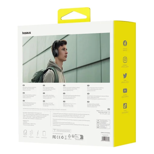 Baseus Bass 30 Max Vezeték nélküli On-Ear Bluetooth 5.3 Fejhallgató - Fekete - 8