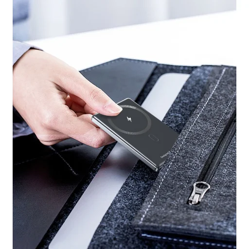 Powerbank Choetech B738 Ultra Vékony 5000mAh 20W MagSafe / USB-C - fekete - 5