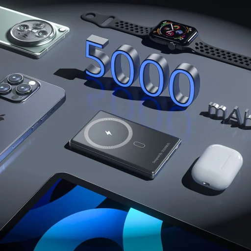 Powerbank Choetech B738 Ultra Vékony 5000mAh 20W MagSafe / USB-C - fekete - 8