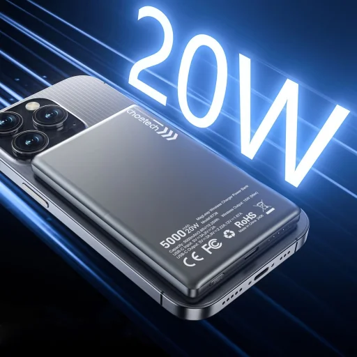 Powerbank Choetech B738 Ultra Vékony 5000mAh 20W MagSafe / USB-C - fekete - 10