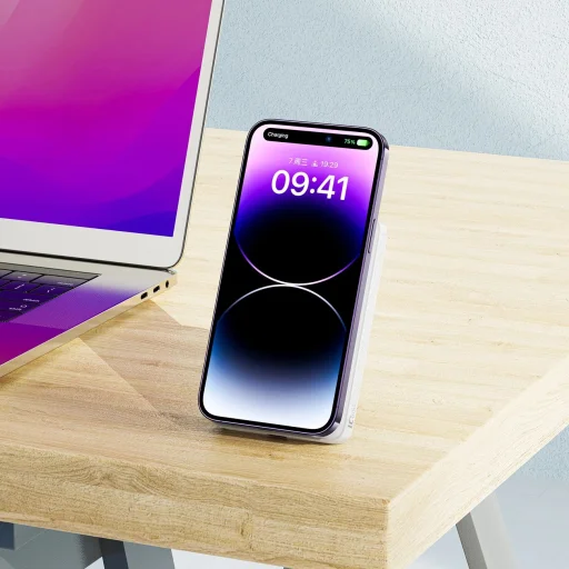 Acefast M6 PD 20W 10000mAh Induktív Powerbank + Kábel - Fehér - 4