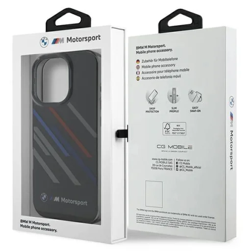  iPhone 16 Pro Fekete BMW Motosport IML Random Stripes tok - 8