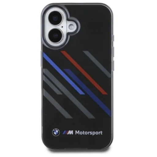  iPhone 16 Plus BMW Motosport IML Random Stripes tok - Fekete - 3