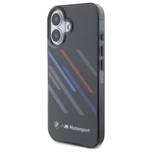  iPhone 16 Plus BMW Motosport IML Random Stripes tok - Fekete - 2