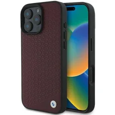  iPhone 16 Pro Max Piros BMW Sign Leather Diamond Metal Logo MagSafe tok