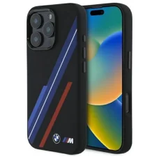  iPhone 16 Pro Fekete BMW Szilikon Véletlenszerű Vonalak MagSafe Tok