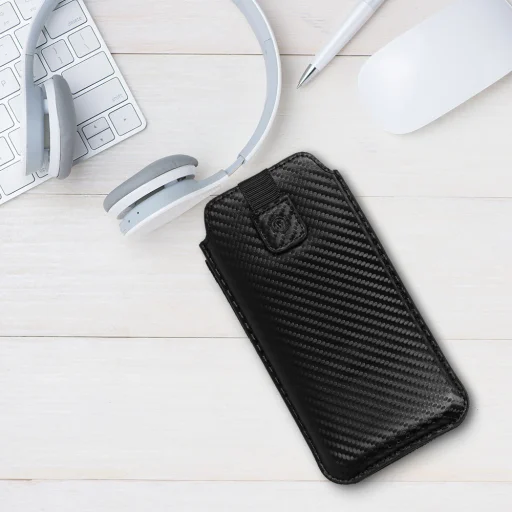 Wonder CARBON Tok (XXL Méret) Samsung S23 Ultra/S22 Ultra/M33/M23/A14 5G/Xiaomi Redmi 12C FEKETE tok - 6