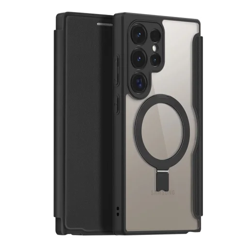 Dux Ducis Skin X Pro fliptok lehajtható fedéllel és mágneses gyűrűvel Samsung S24 Ultra-hoz - fekete tok - 2