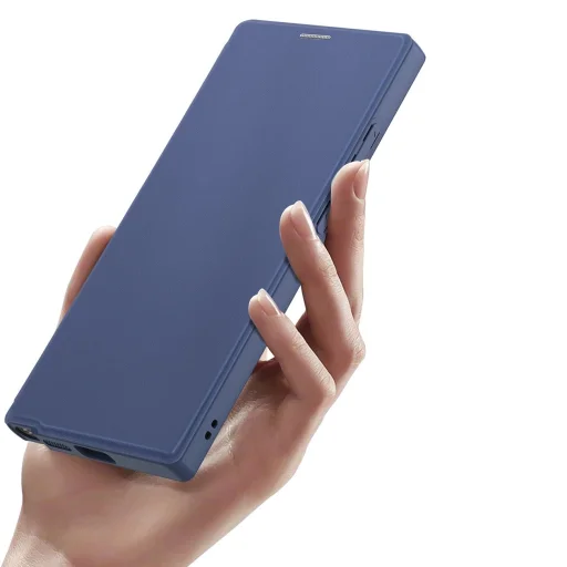 Dux Ducis Skin X Pro fliptok mágneses gyűrűvel/állvánnyal Samsung Galaxy S24 Ultra 5G - kék tok - 11