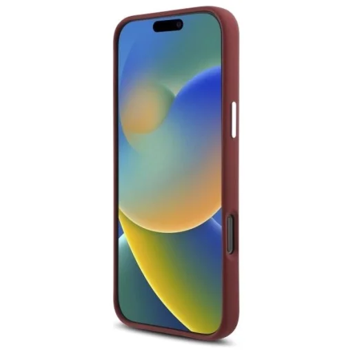 Mercedes Szilikon Fehér Csík MagSafe tok iPhone 16 Pro Max - Piros - 5