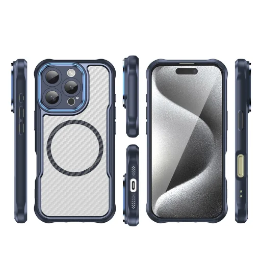 Leading Series MagSafe szilikon tok iPhone 16 Pro Max - Kék tok - 3