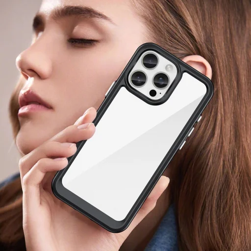 Különleges Űr Tok gél kerettel iPhone 16 Pro Max-hoz - Fekete tok - 7
