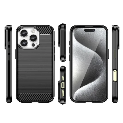 Carbon Case iPhone 16 Pro Max szilikon tok - Fekete tok - 3