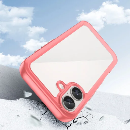 Outer Space tok gél keretes iPhone 16 Plus-hoz - Piros tok - 3