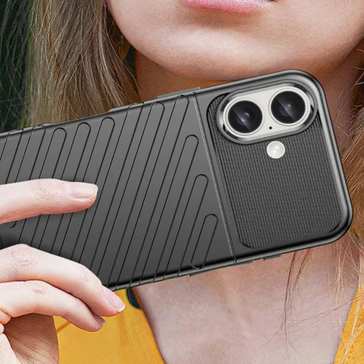 Thunder tok iPhone 16 Plus szilikon tok - Fekete tok - 5