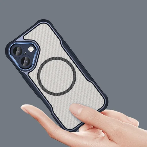 Leading Series MagSafe Szilikon Tok iPhone 16-hoz - Kék - 4