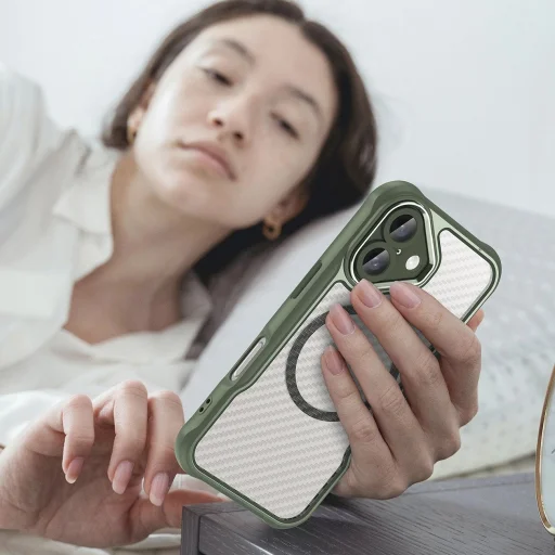 Leading Series MagSafe szilikon tok iPhone 16 Plus - Zöld tok - 7