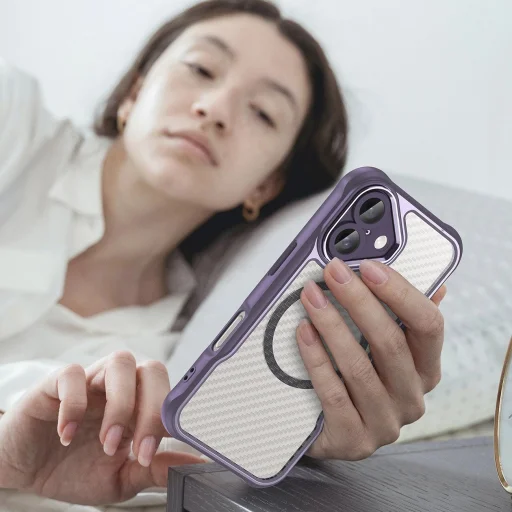 Leading Series MagSafe szilikon tok iPhone 16 Plus - lila tok - 7