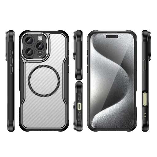 Leading Series MagSafe Szilikon Tok iPhone 16 Pro Max - Fekete tok - 3