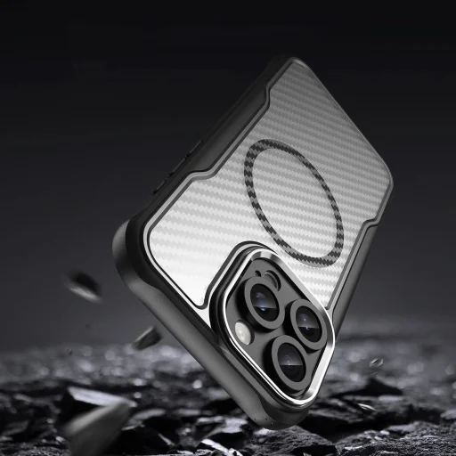 Leading Series MagSafe Szilikon Tok iPhone 16 Pro Max - Fekete tok - 9