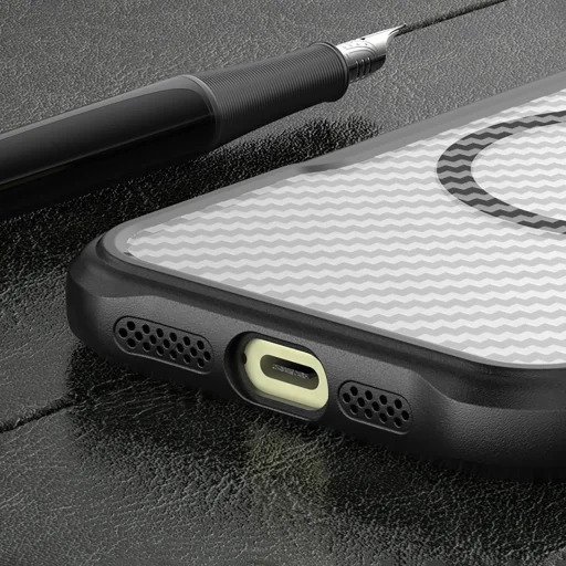 Leading Series MagSafe Szilikon Tok iPhone 16 Pro Max - Fekete tok - 11