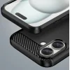 Carbon Case iPhone 16 Plus szilikon tok - Fekete tok thumbnail