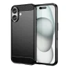 Carbon Case iPhone 16 Plus szilikon tok - Fekete tok thumbnail